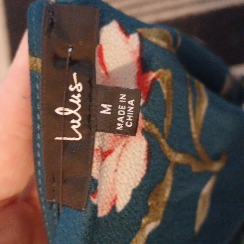 Lulu's Teal Floral Maxi Dress - Picture 7 of 8